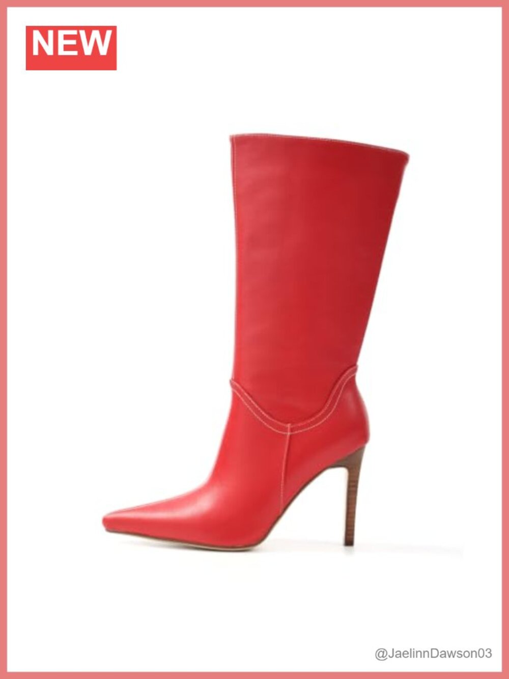 Women's Mid Calf Faux Leather Pointed Toe Stiletto Heel Boots Side Zip